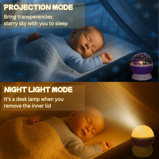 360° Rotating Led Star Moon Night Light